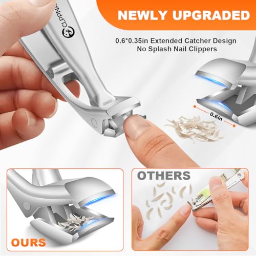 Toenail Clippers for Seniors, 2026 Upgrade Angled Head Nail Clippers for Men with Catcher, CLPPNA Ergonomic Toenails Clipper for Thick Toenails Long Handle, Sharp Wide Jaw Fingernail Clippers Adult - style: 3PCS(2025 Angled Sliver ）