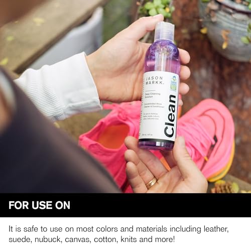Jason Markk Deep Cleaning Solution, Shoe Cleaner, Cleans & Conditions, Sneaker Care, Ideal for Footwear, Safe for Leather, Suede, Nubuck, Cotton, Knits, 8oz - style: 8oz Sneaker Cleaner