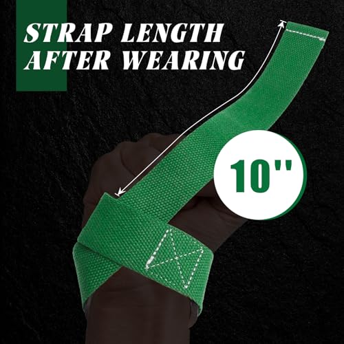 Lifting Straps, Lifting Wrist Straps for Weightlifting, Weightlifting Straps with Padded Neoprene, Gym Straps for Strength Training, Bodybuilding, Weight Lifting Straps for Men and Women - color: Green