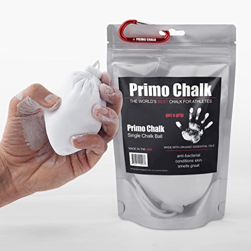 3oz. Cotton Pouch Chalk Ball: Loose Chalk for Weightlifting, Rock Climbing, & Gymnastics, Non-Toxic, Made in The USA, Superior Grip