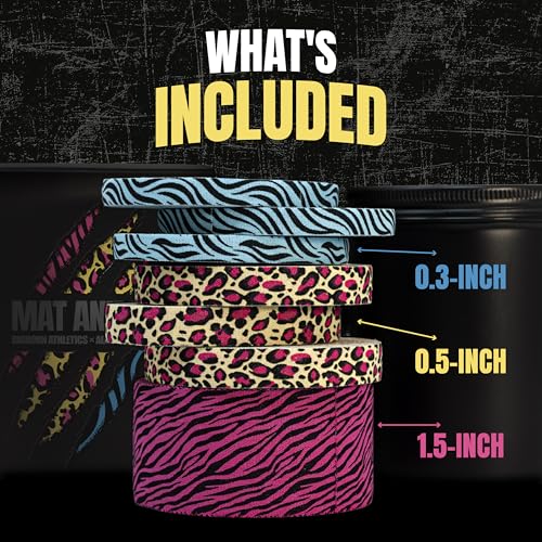 Bighorn Athletics × Adam Wardziński Mat Animal Tape Kit, Neon Wild Set | Special edition set with 7 rolls of bold printed finger & sports tapes in a tin holder. Residue-free Zinc oxide adhesive. - color: Neon Wild