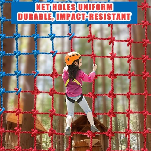 Climbing Cargo Net, Polyester Playground Climbing Net, Heavy Duty Large Military Climbing Net for Kids Outdoor, Kids Safety Protection Net, Rope Ladder, Jungle Gyms, Swingset, Treehouse - size: 5ft x 10ft