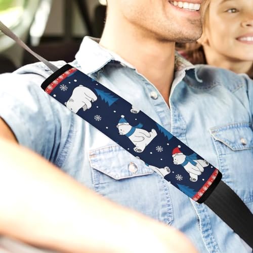 2 Pack Polar Bears Seat Belt Shoulder Pad Universal Fit Harness Pads Strap for Kids, Car Seats Pushchair Strollers High Chair Pushchair, Shock Absorption - color: Pattern 492