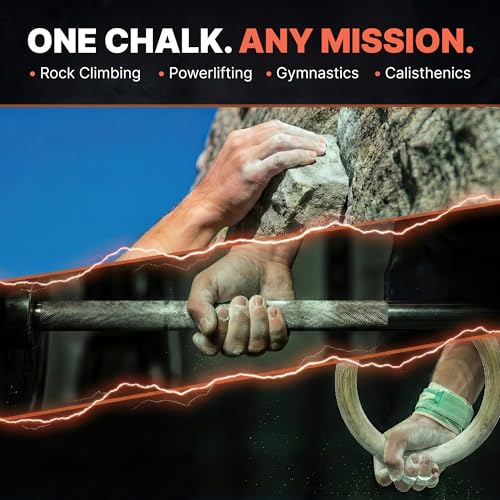 Climbing Chalk Ball, Pro Friction Gymnastics Chalk 100% Magnesium | Non-Toxic, Ultra Grip for Lifting, Rock Climbing, Gym, Weights & More! Long Lasting & Skin Friendly
