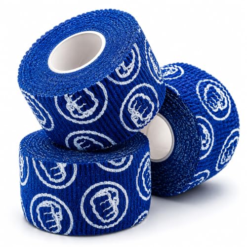 WOD Nation Flexible Hook-Grip Athletic Tape – Easy-Tear, Sweat-Proof Thumb & Finger Strips for Weightlifting - color: Blue