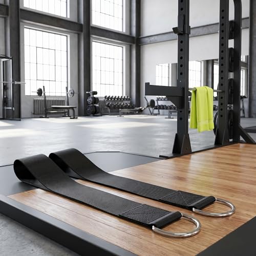2pcs Heavy Duty Nylon Dumbbell and Barbell Loading Straps 30 Inches Long for Weight Plates, Endures High Pulling Forces, for Home Gym and Pullup Workouts