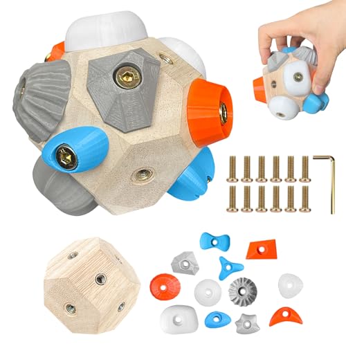 Handmade Bouldering Block, 3D Rock Texture Climbing Finger Strengthener & Grip Trainer with Dice Game Rules, Premium Desk Toy & Rock Climbing Gift for Climbers (Put Gym in Your Pocket)