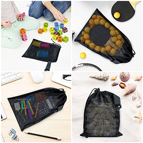 10 PCS With Clips Mesh Drawstring Bags, Portable Nylon Storage Bags for toy,Sports Storage,Outdoor activities etc. (15.7x19.7in) - size: 15.7x19.7in