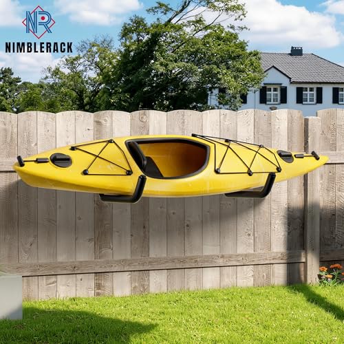 4 Pack Kayak Wall Mount Rack, Heavy Duty 120 LBS Garage Storage Hooks, 15 Inch Wide Utility Hangers for Canoe, SUP, Surfboard, Ladders, Lumber & Tools (Black) - size: 15"-4Pack-Wall Mount
