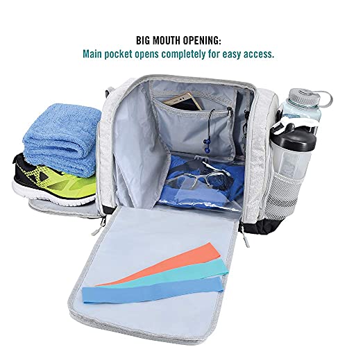 Ultimate Gym Bag 2.0: The Durable Crowdsource Designed Duffel Bag with 10 Optimal Compartments Including Water Resistant Pouch - color: Silver, size: Small (15")