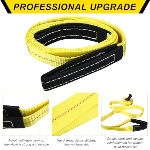2 Pcs 10' x 2" Lifting Sling Straps Heavy Duty Web Slings Lifting Polyester Nylon Sling Web Slings Tree Saver Recovery Strap for Hoist Car Constructions Steel Trailer Outdoor Using - size: 10' X 2"