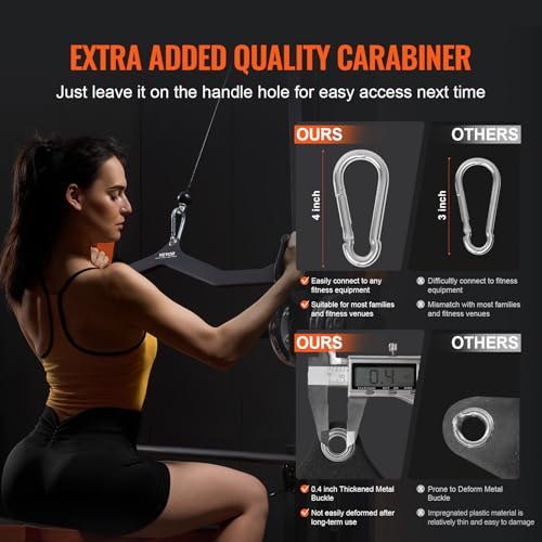 VEVOR LAT Pulldown Attachments, Cable Machine Rowing T-bar V-bar Tricep Pull Down Bar, Back Strength Training Rubber Coated Handle Grip, Bicep Curl Tricep LAT Pulldown Bar for Home Gym Fitness - size: 33x4.5x6.7"