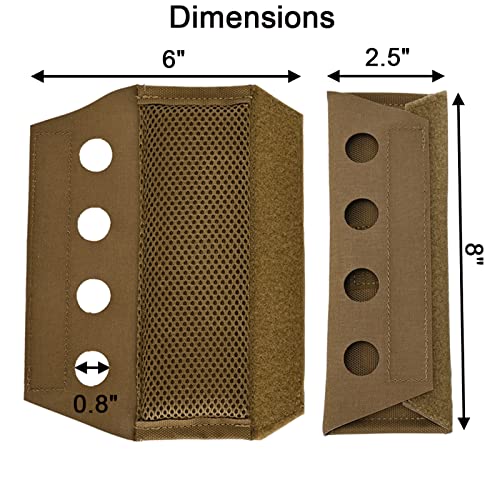 2 Pack Vest Shoulder Pads Fit 2" Shoulder Strap Comfort Soft Cushion Strap Pads Shoulder Strap pad Mesh Padded Lightweight for FCPC JPC Vests Sling Bags - color: Coyote Brown