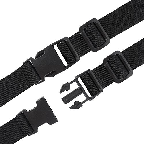 Wisdompro Luggage Strap, 2 Pack Heavy Duty Utility Straps - 48 inch, Black | Lashing Straps with Quick Release Buckle, Adjustable Nylon Belt for Backpacking, Sleeping Bag Compression, Camping, Hiking - color: Black, size: 48 inches