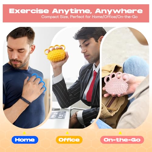 Hand Exercise Ball, Finger Therapy Ball, Grip Strengthener for Adults - Stress Relief, Massage Ball, Resistance Training for Wrist Flexibility, Hand Strengthening, Anxiety Relief - color: Pink