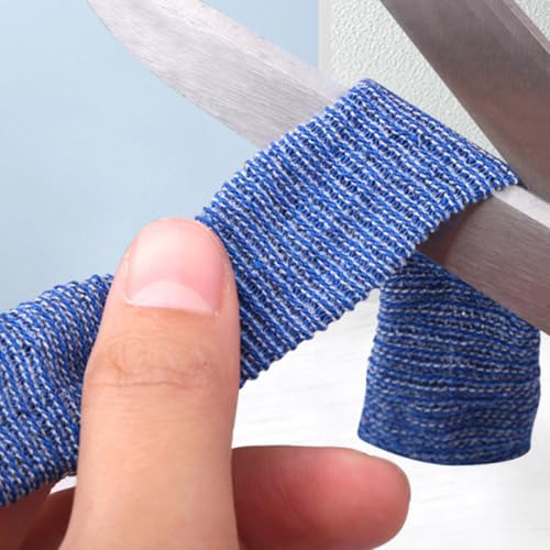 Cabilock 10pcs Blue Breathable Sports Finger Sleeves Soft Elastic Finger Protectors Support Bandages for Outdoor Recreation and Injury Prevention