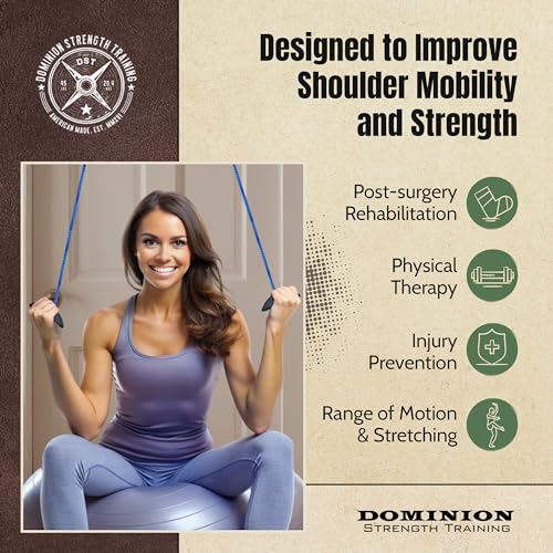 Shoulder Pulley with Over The Door Hook - Improve Shoulder Mobility and Range of Motion - Scratch Resistant Padding to Protect Your Door