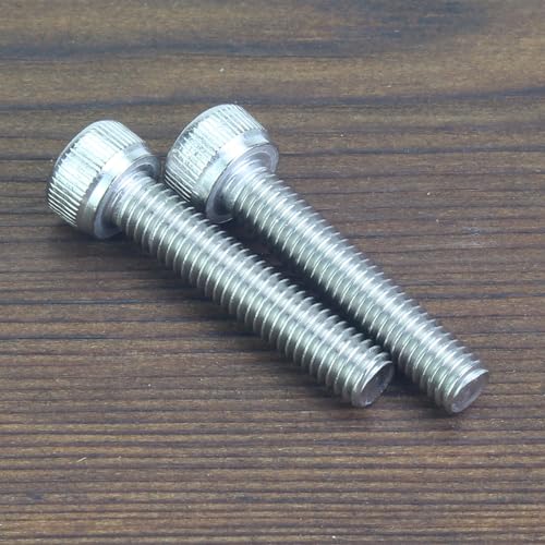 HELIFOUNER 50 Pieces M5 x 25mm, Thread Pitch 0.8mm, 304 Stainless Steel (18-8) Hex Socket Head Cap Screws, Fully Threaded - size: M5 x 25mm