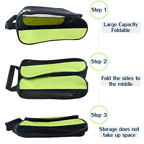 Outdoor Golf Shoes Bags Travel Shoes Bags Zippered Sport Shoes Bag (Green) - color: Green