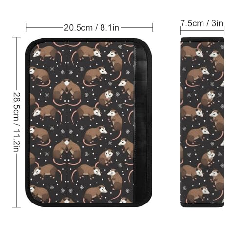 1 Pair Universal Soft and Comfortable Seat Belt Shoulder Pad for Adult Use, Stroller Pushchair High Chair, Possums Opossum Possum Neck Strap Covers, Anti-Slip Pad - color: Pattern 475
