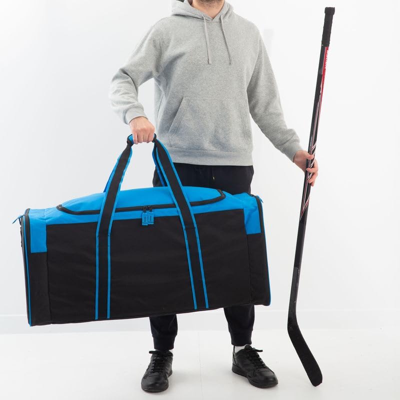 Jetstream Heavy Duty Multi Pocket Durable Sports Gym Equipment Travel Duffel Bag - color: XL 36" Blue, size: 36IN