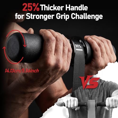 FitBeast Wrist Roller Forearm Strengthener with Grip Trainer & Loading Pin | Thicker Handles, Adjustable Resistance Grip Strength Trainer, Loading Pin Fits 1" and 2" Plates for Grip and Wrist Training