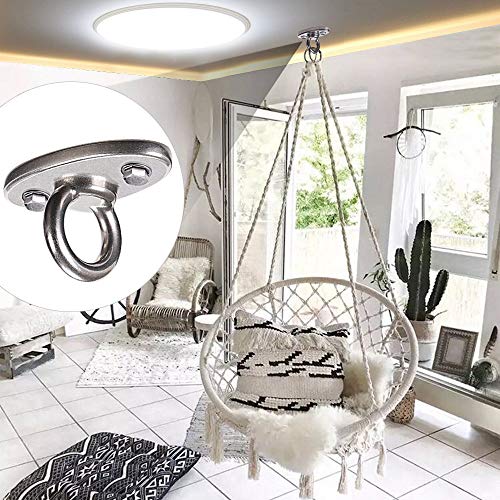BeneLabel Wall Ceiling Mount Bracket for Suspension Strap Trainer, 2800lb Capacity, Body Weight Strength Training Systems, Aerial Yoga Swing, Resistance Band,Hammock,Battle Rope, Boxing Equipment - color: 1 closed
