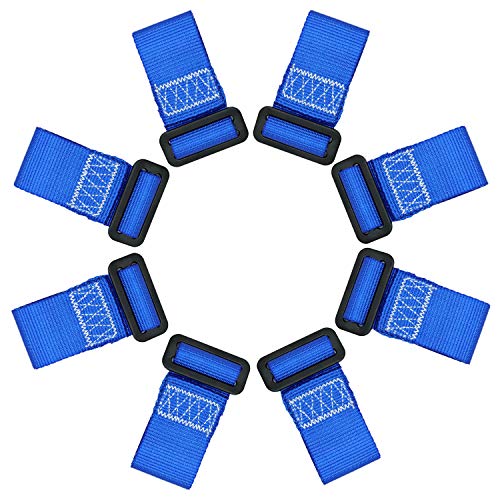 Ninja Slackline Buckle Straps - 8pc Removable Hanging Loops for Ninja Obstacle Course Training, Attaching Ninja Obstacle Accessories - Durable Buckle Straps - Blue Color - style: Buckle Straps