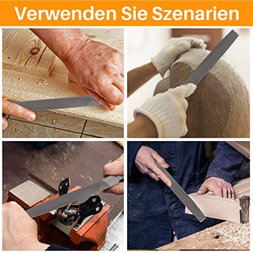 8" Flat Medium Cut File, Double Cut Teeth, Made of High Carbon Steel, Single Hand File Without Handle, Suitable for Shaping Metal, Wood, etc. - color: Flat File, size: 8 Inch