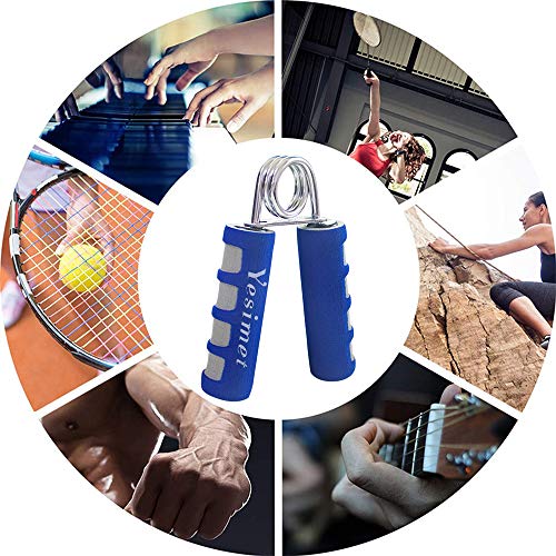 2 Pack Hand Grip Strengthener Set, Forearm Exerciser, Finger Gripper, Grip Strength Trainer, Hand Grip- Soft Foam Hand Exercise for Quickly Increasing Wrist Forearm and Finger Strength - color: Blue