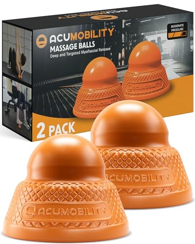 Acumobility Massage Ball Roller 2 Pack - Trigger Point - Massage Balls | Massage Roller Ball, Foot Massage Ball, Physical Therapy Ball - color: Orange