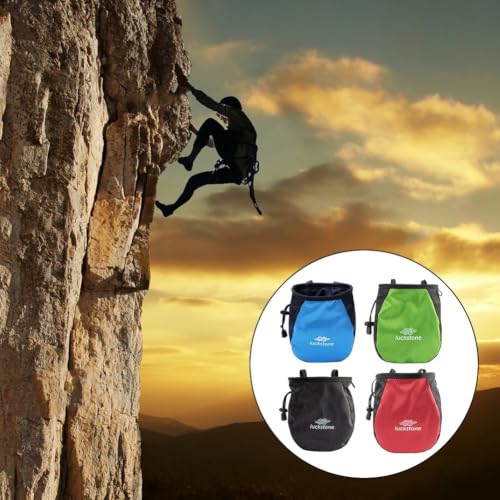 Fleece Lined Climbing Chalk Bag With Adjustable Waist Belt For Rock Climbing Weightlifting(Black) - color: Black