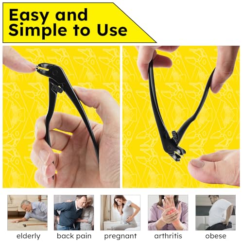 Toenail Clippers for Seniors, Angled Head Large Toe Nail Clippers for Thick Toenails, Wide Jaw Clippers, Heavy Duty Ergonomic Anti-Splash Cutter, Upgraded Long Handled Toenail Clippers - size: Angled Head