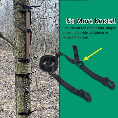 Huntury Climbing Stick Straps, Tree Stand Strap, Climbing Steps Replacement Strap, Climbing Stick Attachment, Quick, Easy and Quiet to Install, Treestand Accessessories For Hunting - style: Pack Of 4