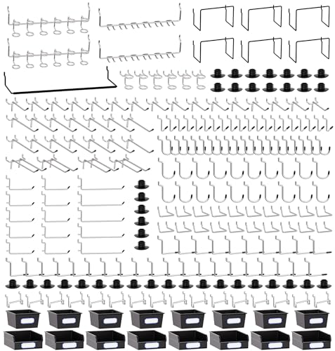 FRIMOONY Peg Board Organizer Accessories, Pegboard Hook Locks, Bins, for Organizing Pliers, Wrenches, Screwdrivers, 333-Piece - size: 333PCS