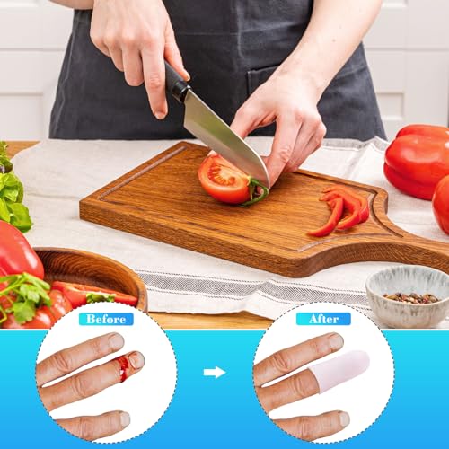 ANCIRS 20pcs Gel Finger Support Protector Caps Gloves, Gel Finger Cots/Covers, Silicone Fingertips for Hands Cracking, Eczema Skin, Trigger Finger Arthritis Pain Relief- White - size: 20pcs small white