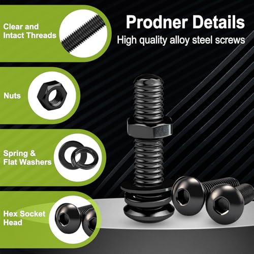 mxuteuk 720PCS M3 Screws Assortment Kit,6/8/10/12/16/20mm M3 Metric Screw,10.9 Grade Alloy Steel Metric Hex Button Head Cap Screws Nuts and Flat Washers for 3D Printing - size: 720PCS M3, style: Hex Socket Button Head