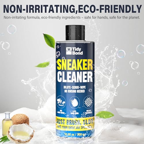 Sneaker Cleaner Kit – Concentrated Shoe Cleaner for White Shoes, 10.6 oz | Premium Shoe Brush, Lifts Dirt & Marks From Leather, Canvas, Mesh, PU, Fabric, Brush and Microfiber Towel Included