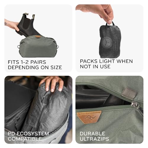 Peak Design Shoe Pouch, Eclipse, Ultralight Travel Organizer Bag for Shoes or Other Items, Weatherproof Shell, Packs into Itself, Fits 1–2 Pairs of Shoes, Works with Peak Design Travel Bags
