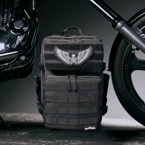 WOLFpak 35L Athletic Gym Backpack - Durable 1000D Waterproof Oxford Material with MOLLE Webbing, Laptop Pocket - color: Deathwing