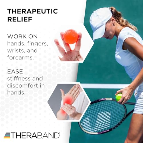 THERABAND Hand Exerciser Ball, Soft Resistance Squeeze, X-Large, Red - color: Red - Soft