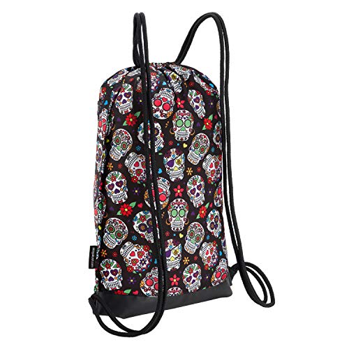 Skog Å Kust GymSak | Patented 2-in-1 Drawstring Cinch Bag with Removable Waterproof Dry Bag | Sugar Skulls - color: Sugar Skulls