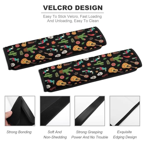2PCS Tie Dye Neon Sugar Skull Car Seat Belt Pad Universal Soft and Comfortable Harness Pads Strap for Kids, Car Seats Pushchair Strollers High Chair Pushchair - color: Pattern 916