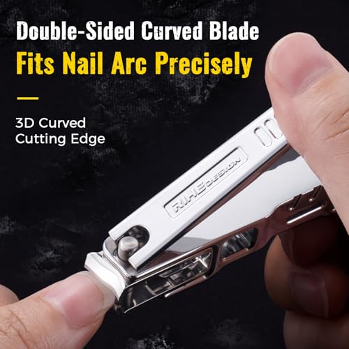Heavy Duty Nail Clipper for Thick Nails, Built-in Nail File & Bottle Opener | Sturdy Zinc Alloy Body, Sharp 5cr Steel Wide Blade, Anti-Slip Grip, Clean Cut Thick Nails For Daily Travel