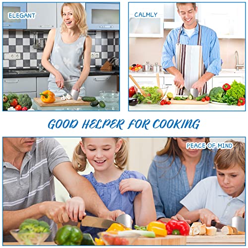 Patelai 6 Pieces Finger Guards for Cutting Stainless Steel Finger Protectors Adjustable Safe Slice Hand Guard Protect for Food Chopping Slicing Cutting, 2 Styles