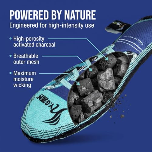 LIVEVIE Hygeen Activated Charcoal Shoe Deodorizer – Natural Scent Absorber & Moisture Wicker 2-Pack - color: Blue