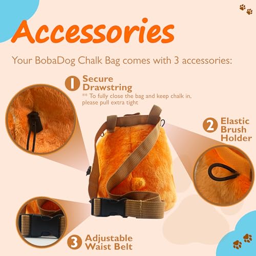 Rock Climbing Chalk Bag + Refillable Ball – Boba Dog Plush Animal Bag - style: Chalk Bag