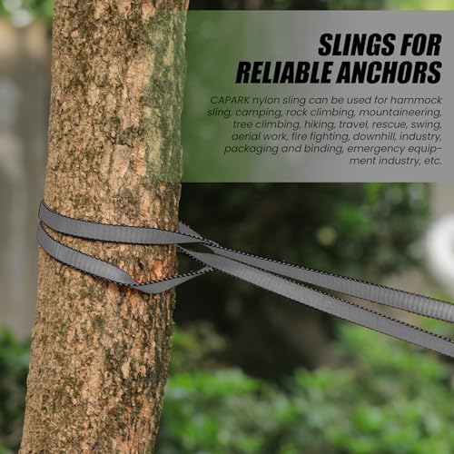 18MM Nylon Climbing Slings Runners 23 kN Strong Webbing Straps for Rock Climbing, Rappelling, Swing, Yoga Hammock etc - color: 1PC Grey, size: 48inch/120cm