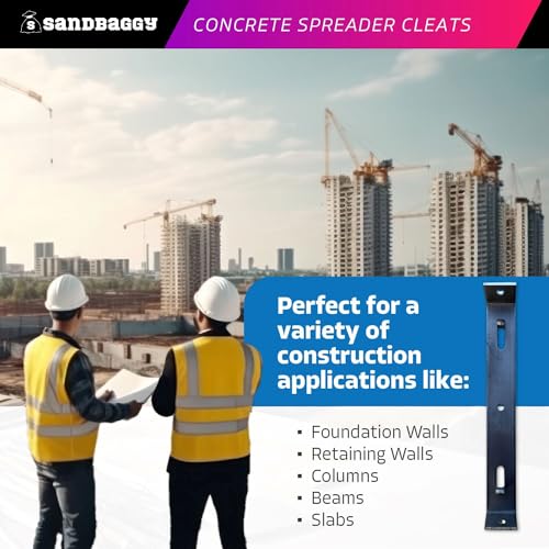 Sandbaggy 6" x 3/4" Concrete Spreader Cleats - 3/4" Plywood - Form Clips - Black Annealed Steel - Maintains Consistent 6 inch Wall Thickness (6" Wall, 3/4" Ends, 100, Count)