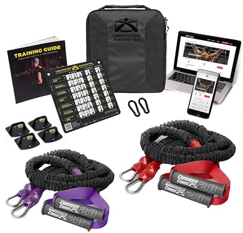 Crossover Symmetry Shoulder System Includes Two Sets of Resistance Bands Attachments Training Guide Exercise Chart Online Workouts for Home Fitness Rehab Rotator Cuff Exercises - style: Athletic Wall Mounts
